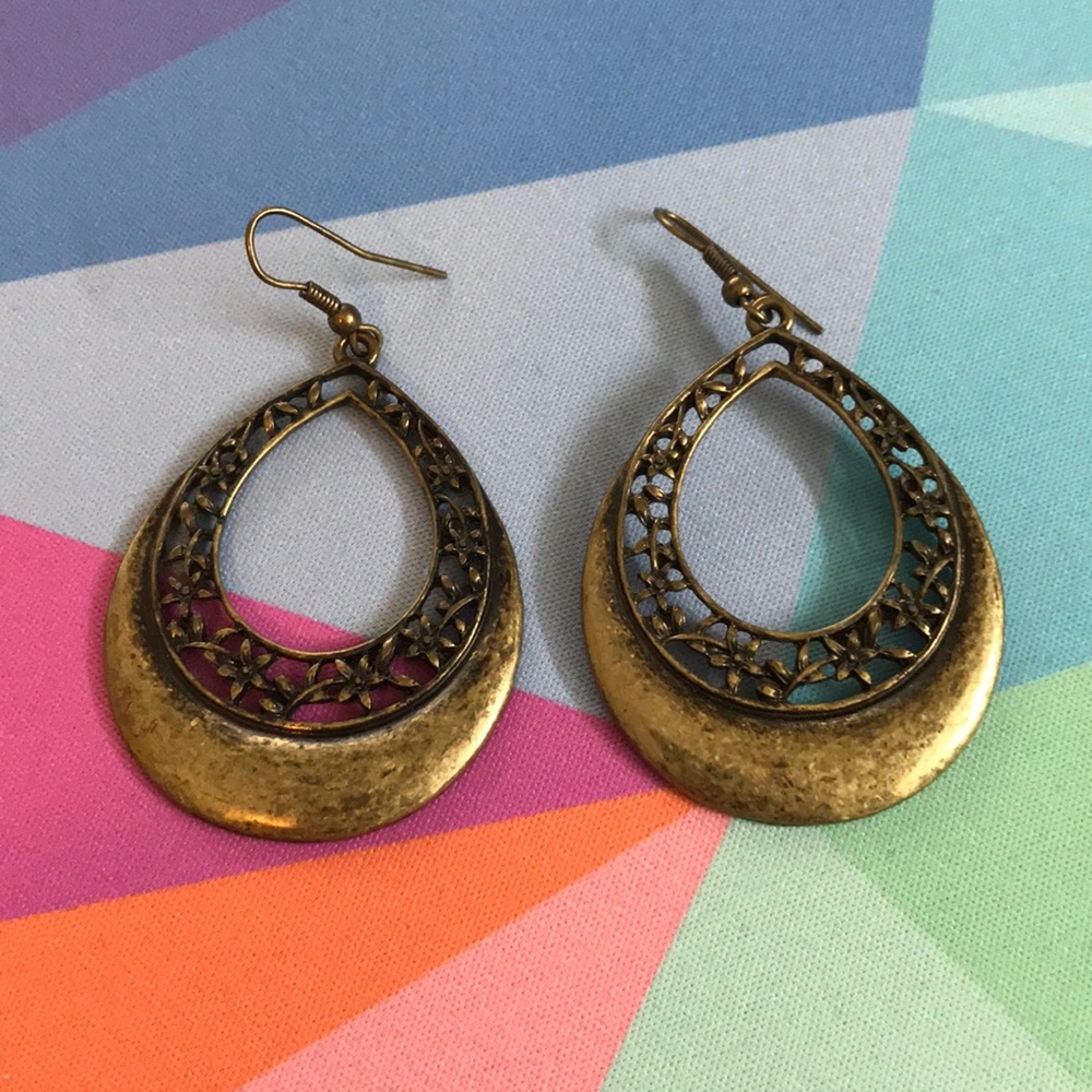 Boho gold earrings